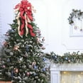 thumbnail image 1 of Christmas Tree Topper/Buffalo Plaid Red Black Burlap Decorative Bow/Rustic Farmhouse Xmas Decorations/Handmade Christmas Decorative Bow/Waterproof Wreath Bows, 1 of 6