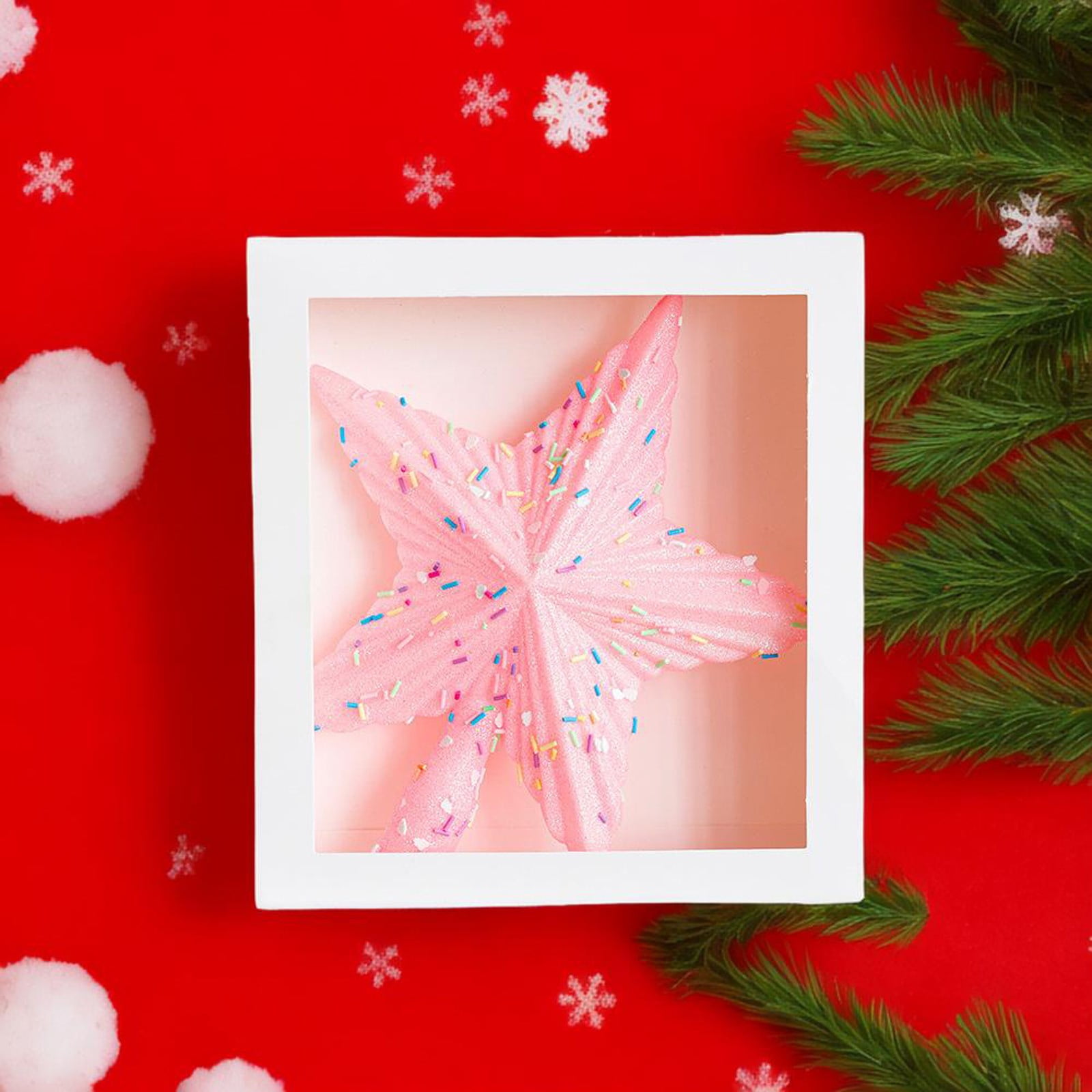 Christmas Tree Topper, CXALSSY Christmas Tree Star, 7.9 Inch Pink Tree Topper for Indoor Outdoor Decoration, Unique Christmas Tree Toppers 2024