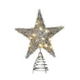 thumbnail image 1 of Christmas Tree Topper, Christmas Tree Decoration, Luminous Five-Pointed Star Tree Top Ornament, Iron Material, Gold and Silver Color, 30x25x6cm Size, Easy Installation, Durable Design, 1 of 6