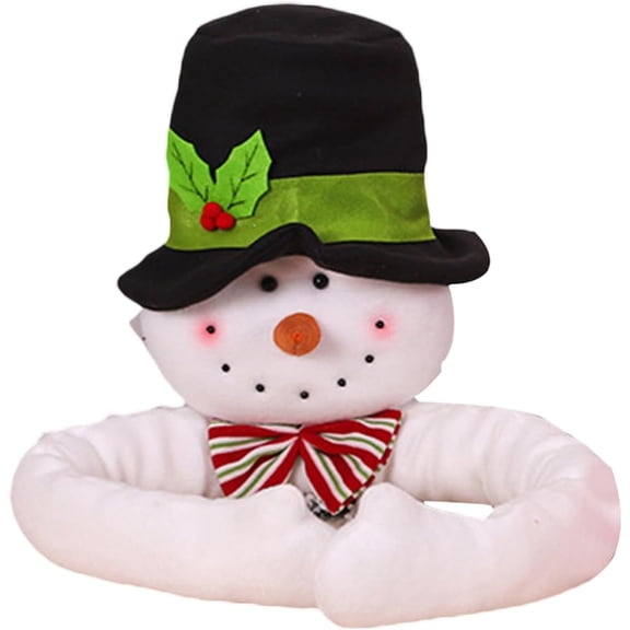 Christmas Tree Topper Classic Santa Snowman Tree Hugger with Smiling Holiday Decorations New Year 's Day Gift (White Snowman, One Size)