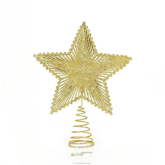 Christmas Tree Topper,Glitter Star for Christmas Tree Top Decoration, Battery Operated Tree Topper for Home Holiday Xmas Party Outdoor Decor Lighted Christmas Tree Star with Holder,