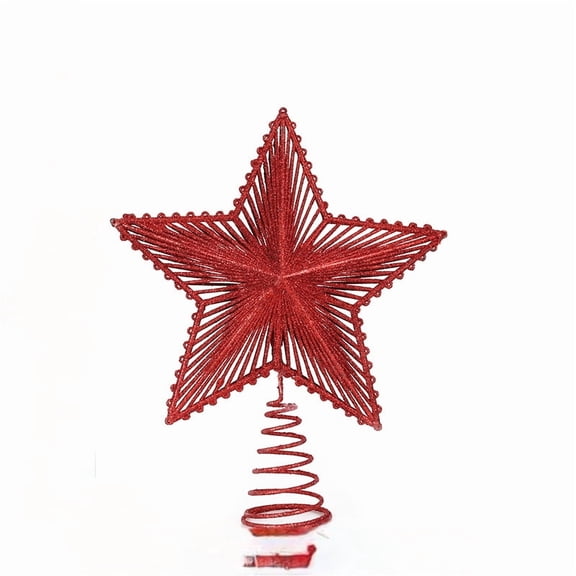Christmas Tree Topper,Glitter Star for Christmas Tree Top Decoration, Battery Operated Tree Topper for Home Holiday Xmas Party Outdoor Decor Lighted Christmas Tree Star with Holder,