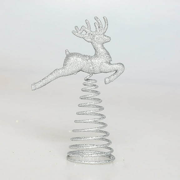 Christmas Tree Topper,Glittered Star Christmas Tree Topper Deer Tree Topper for Christmas Tree Ornament(Style 2)
