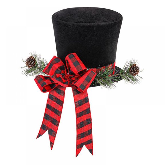 Christmas Tree Topper Hat, Christmas Tree Decorations Top Hat, Desktop Ornaments for Home Holiday Winter Decor