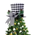thumbnail image 1 of Christmas Tree Topper Hat, Xmas Tree Topper, Top Hat with Large Bow for Christmas Tree Decorations Desktop Ornaments Winter Holiday Party Home Decor, 1 of 8
