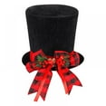 thumbnail image 1 of Christmas Tree Topper Hat w/Plaid Bow,Christmas Tree Decorations Desktop Ornaments Home Decor, 1 of 6