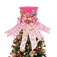 thumbnail image 1 of Christmas Tree Topper Hat with Bow Red Berry Candy Canes Snowflake Christmas Tree Decorations Top Hat Desktop Ornaments for Home Holiday Decor, 1 of 6