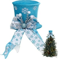 Christmas Tree Topper Hat with Bow Ribbon Christmas Decor For Home Xmas Tree Ornaments Navidad New Year