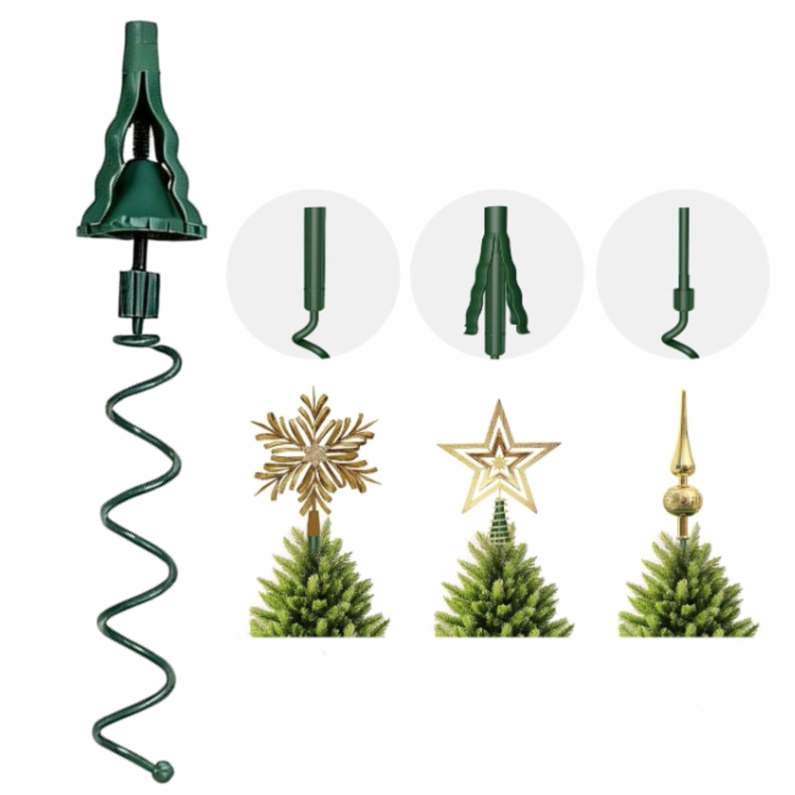 Support Universel Pour étoile De Sapin - Fixation Réglable Et Stable - Compatible Tous Types De Sapins
