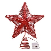 Christmas Tree Topper LED Lighted Star Ornament Xmas Treetop Decoration Party Home Decor Supplies 2022 New Year Gift