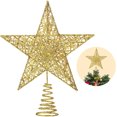 thumbnail image 1 of Christmas Tree Topper - Large Glittering Gold Hollow Star for a Sparkling and Festive Tree Finish, 1 of 4