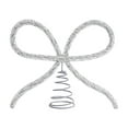 thumbnail image 1 of Christmas Tree Topper – Large Metal Bow with Rhinestones, Gold or Silver Spring Base Ornament for Holiday Tree Decoration, 1 of 5