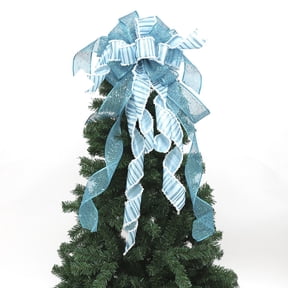Christmas Tree Topper Large Red Black Buffalo Plaid Christmas Tree Topper Wreath Bows with Streamers Christmas Tree Truck Rustic Burlap Christmas Tree Toppers Decorations