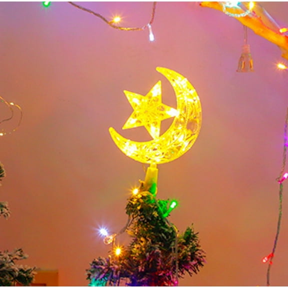 Christmas Tree Topper Light Decorations Star Xmas Treetop Lamp