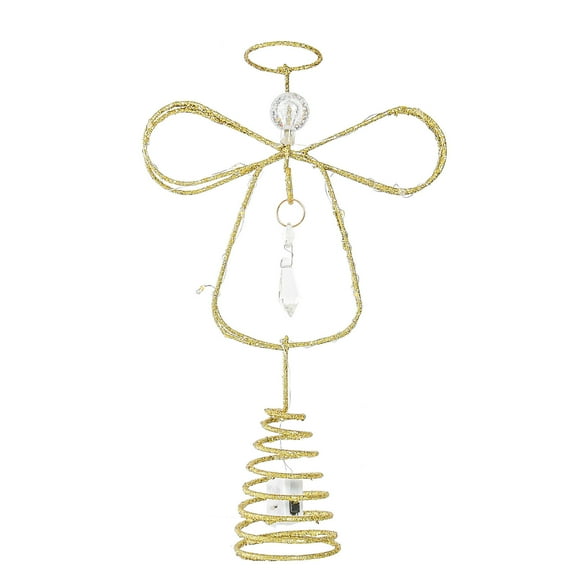 Christmas Tree Topper, Light-Up Tree Decoration, Crystal Angel Christmas Tree Topper with Illuminated Feature, Durable Plastic Holiday Ornament