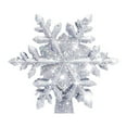 thumbnail image 1 of Christmas Tree Topper Lighted with Built-in Led Snowflake Projector Lights, 8.86Inch Hollowed Tree Topper with Plug In for Indoor Home Xmas New Year Party Holiday Night Tree Decorations, Silver, 1 of 8
