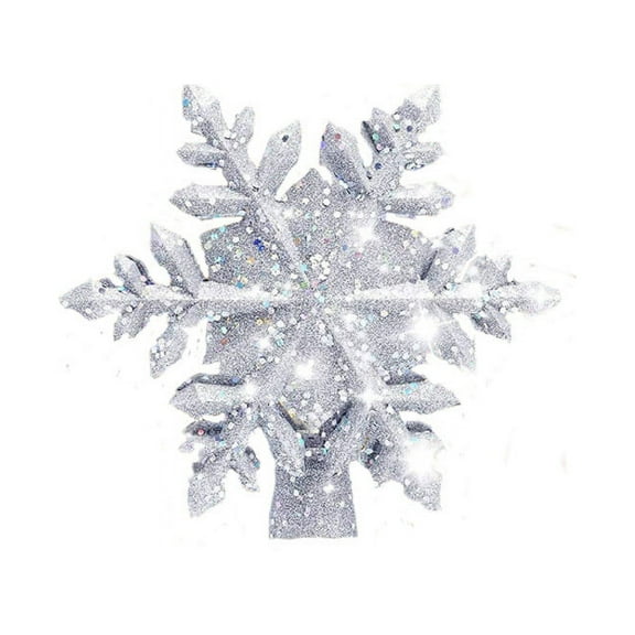 Christmas Tree Topper Lighted with LED Rotating Silver Snowflake Decorations Projector Silver Snow Tree Topper Night Light Projector for Indoor Outdoor Christmas Tree Decorations