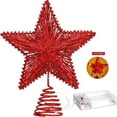 thumbnail image 1 of Christmas Tree Topper, Lighted Star Tree Topper with 20 LED, Star Snowflake Tree Topper for Xmas Tree Decorations,Battery Operated, 1 of 7