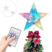 Christmas Tree Topper Lights 7.7Star Tree Topper with 17 modes Color Changing Treetop Fairy Light With Remote Control,RGB Tree Topper for Holiday or Home Decor