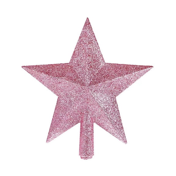 Christmas Tree Topper Mini Star Small,Pink,6 Inch,Glitter Tiny Star Treetop for Christmas for Minature Tree, Star Ornaments Decorative, Home Xmas Holiday Party Decor