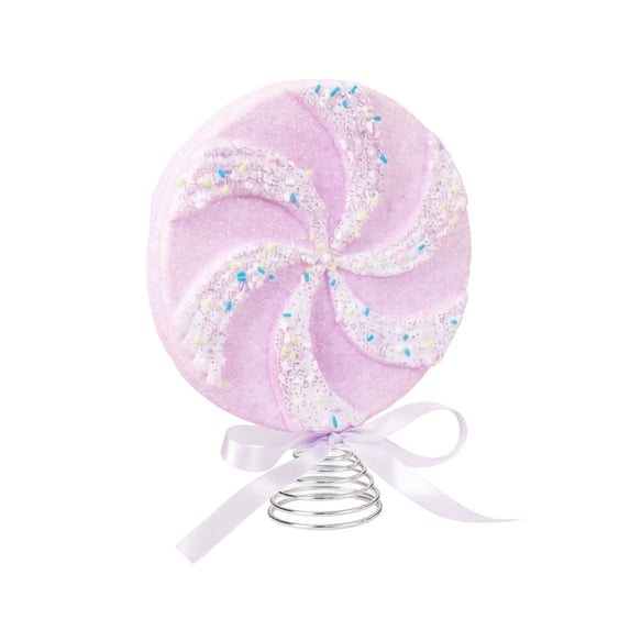 Christmas Tree Topper Pink Purple Glitter Pinwheel Lollipop Shape 1 Piece Tabletop Ornament for Xmas Holiday Home Party Decoration Perfect Seasonal Festive Decoration for Indoor Christmas Display