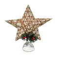 thumbnail image 1 of Christmas Tree Topper, Rustic Rattan Star Treetop Christmas Tree Holiday Decorations with Light, Star Tree Toppers for Indoor Holiday Party Xmas Decorations 7.8x9.8 Inch, 1 of 6