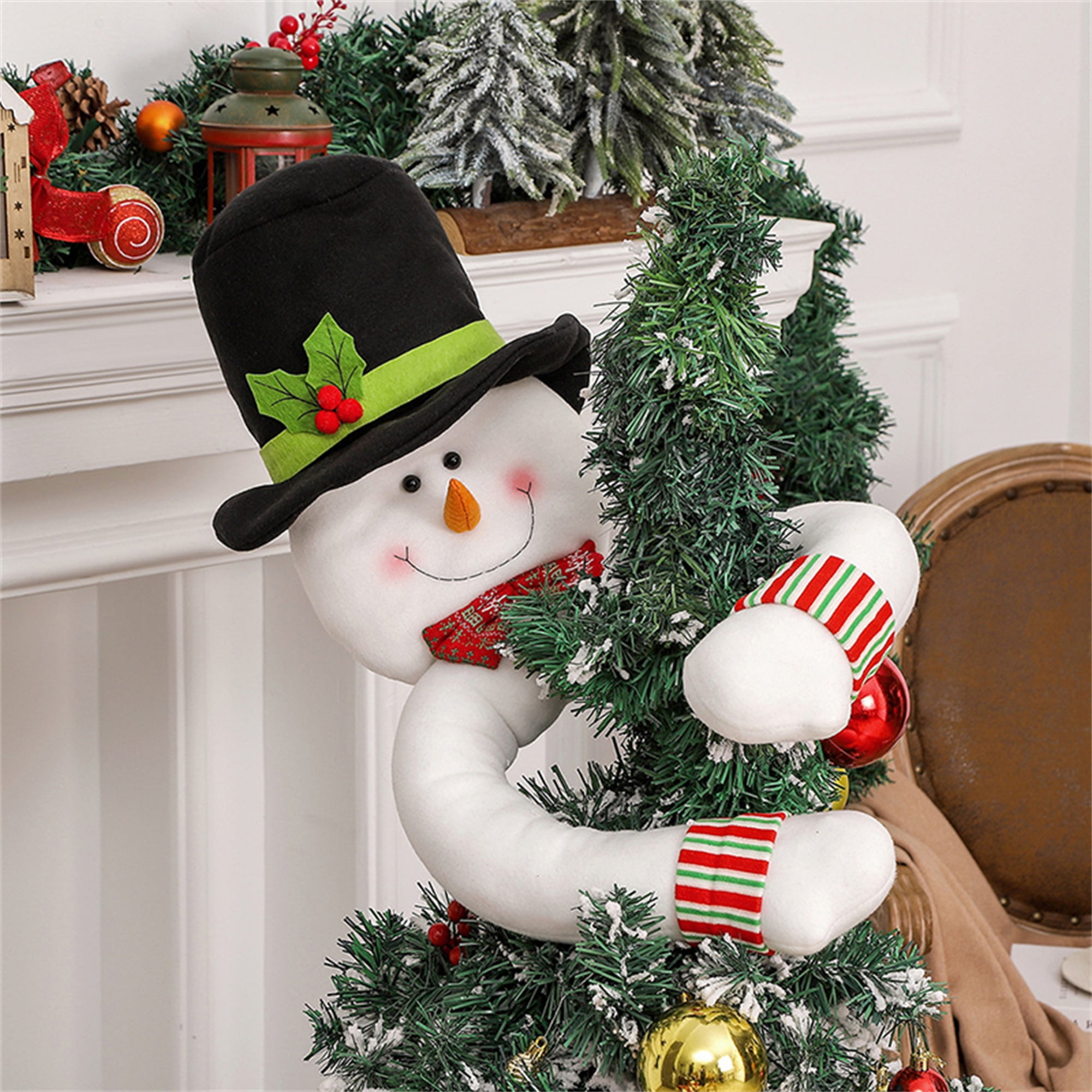 Christmas Tree Topper Santa Claus/Snowman Snowman Hugger Holiday Tree