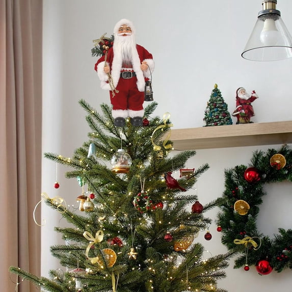 Christmas Tree Topper Santa, Red Santa Claus Tree Top Decoration for Holiday Trees, Home and Xmas Party Decorations
