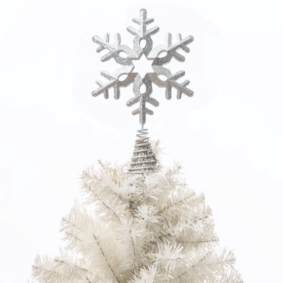 Christmas Tree Topper Snow Silver Christmas Tree Topper Indoor Festive Christmas Treetop Decor