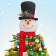 thumbnail image 1 of Christmas Tree Topper Snowman Hugger Santa Christmas Tree Topper Xmas Holiday Winter Wonderland Party New Year Decoration Ornament Supplies, 1 of 10