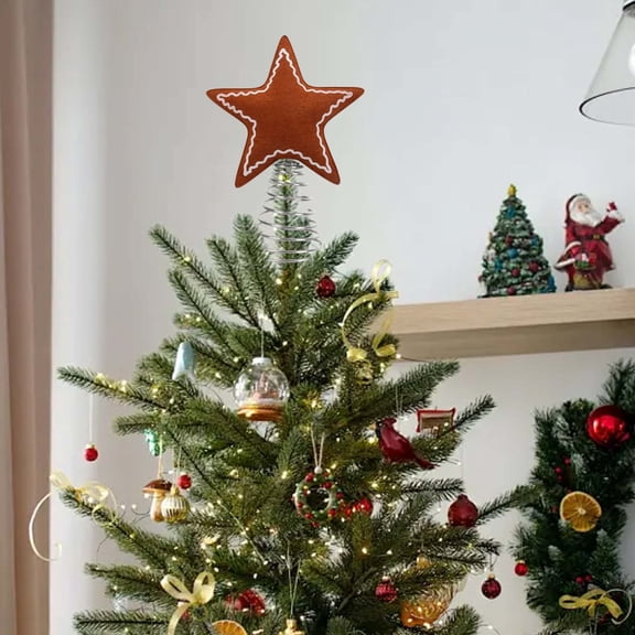 Christmas Tree Topper Star, 11.42x8.66 Tree Top Star Ornament with Metal Spring Base for Xmas Tree Decoration