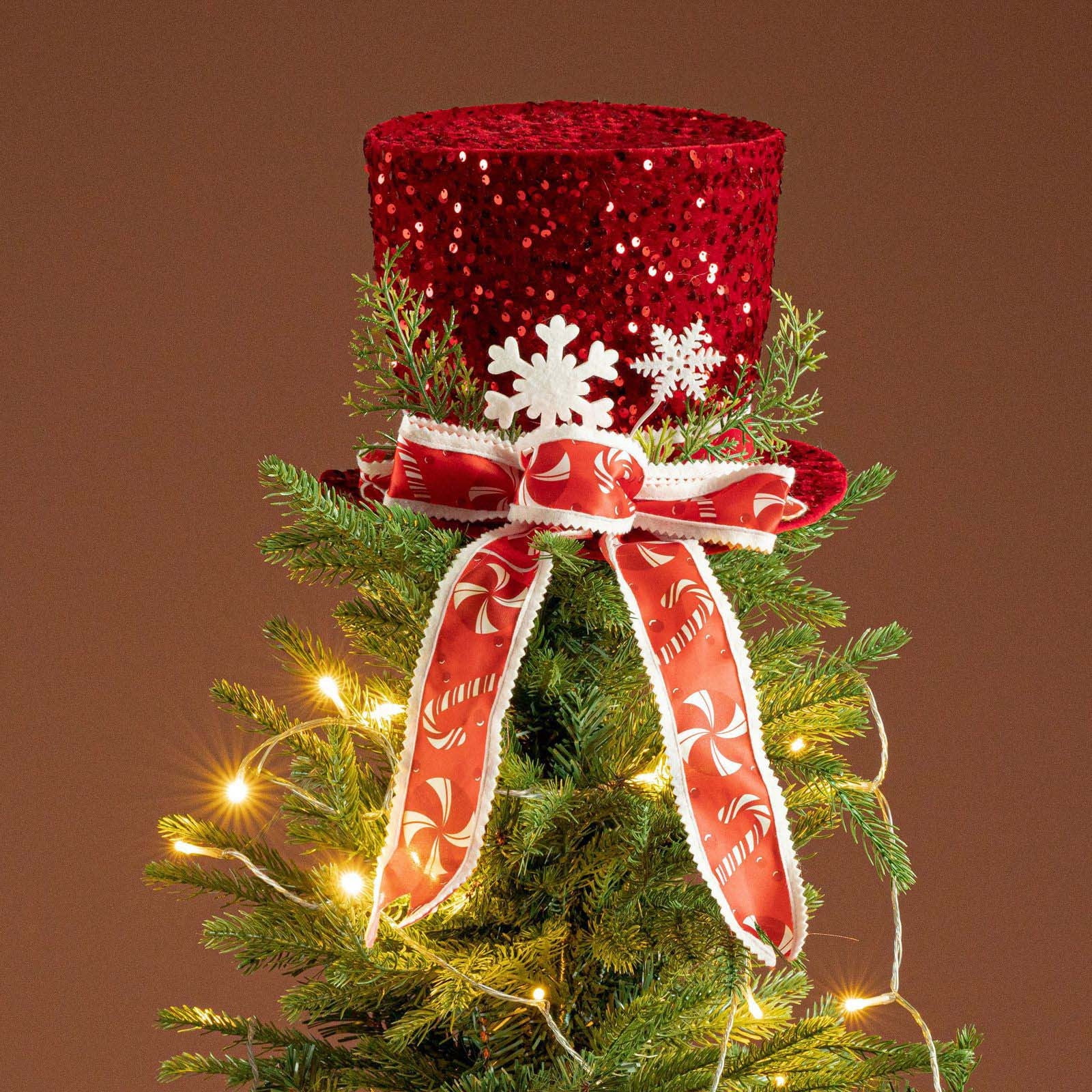 Christmas Tree Topper Star 11.81x7.5in Large Red Tree Topper with ...