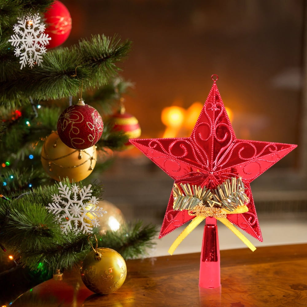 Christmas Tree Topper Star 3D Christmas Star Snow Tree Topper