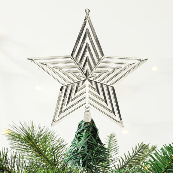 Christmas Tree Topper Star, Christmas Tree Decor - Tree Top Star Christmas Tree Pentagram Decoration Plastic Five Christmas Day Decoration Supplies Christmas Gift
