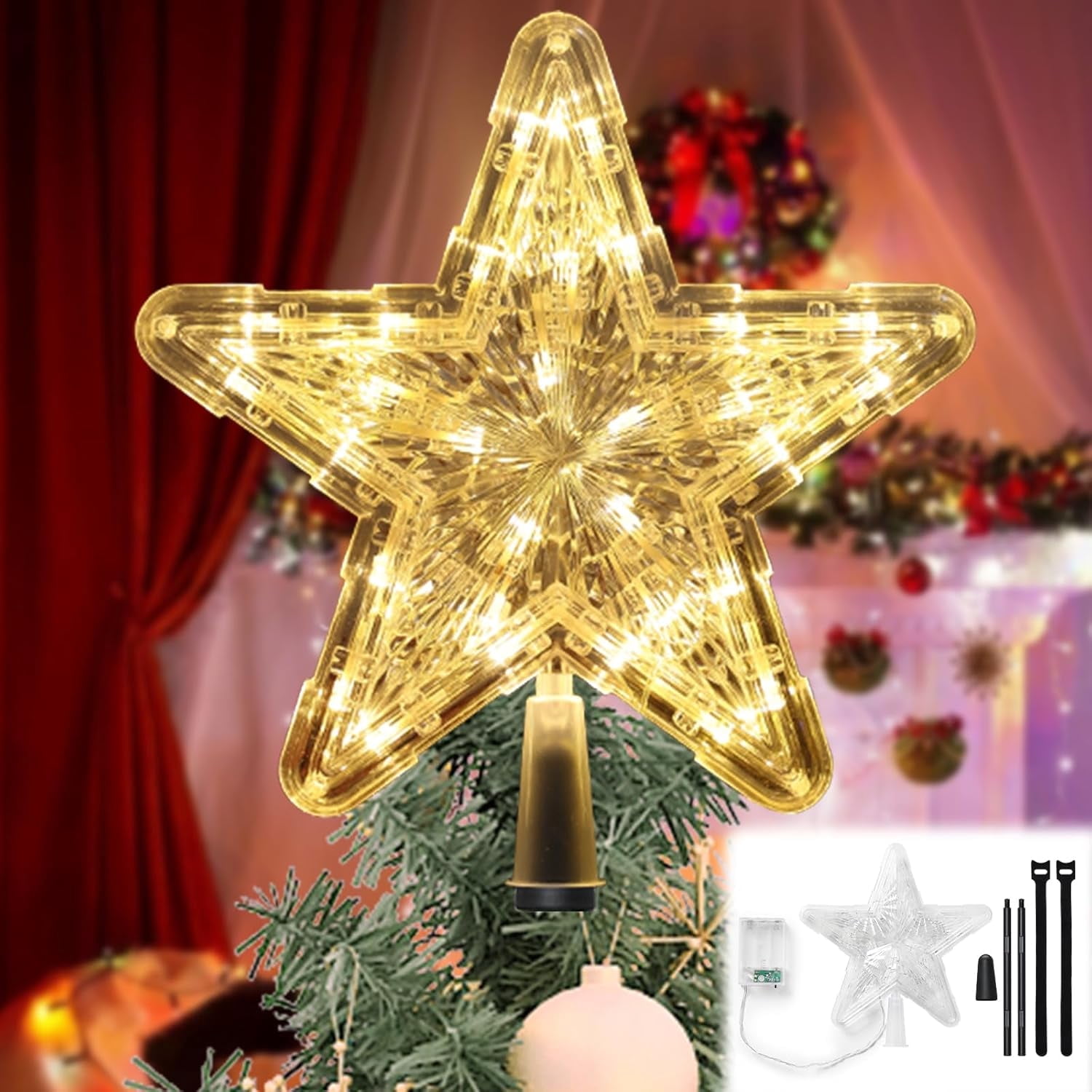 Christmas Tree Topper Star Decoration 5 Point - Walmart.com