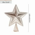 thumbnail image 1 of Christmas Tree Topper Star Glittered Five-Pointed Ornament Metal Material Openwork Design with Coil Base Xmas Decoration for Home Office Hotel and Store Holiday Display, 1 of 6