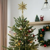 Christmas Tree Topper Star, Golden Radiating 3D Star Tree Topper for Xmas Tree, Easy Clip-On Holiday Decoration(Gold)