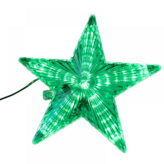 Christmas Tree Topper Star LED Light Up Star Xmas Party Hanging Ornaments Home Decorations US Plug, Green