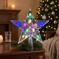 thumbnail image 1 of Christmas Tree Topper Star with Multicolor Twinkling LED Lights, Five Point Crystal Clear Holiday Tree Top Decoration for Home and Party Festive Display, 1 of 7