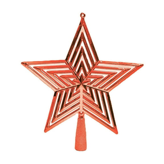 Christmas Tree Topper Star Pentagram Decoration Plastic Gold Silver Red Tree Top Decor Holiday Shining Star