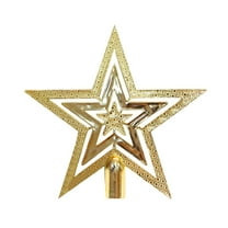 Christmas Star Tree Topper, Plastic Material, Lightweight, 5-Point Design, Easy to Attach, Ideal for Christmas Tree Decor