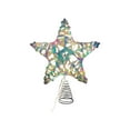 thumbnail image 1 of Christmas Tree Topper Star With Warm LED Lights 12 x 10 Inch Glittering Golden Glitter Star Wrought Iron for Tree Top String Light for Christmas Tree Indoor Holiday Party Decor, 1 of 6