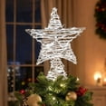 thumbnail image 1 of Christmas Tree Topper Star Wrought Iron and Rattan Ornament for Indoor and Outdoor Holiday Decorations, 1 of 6