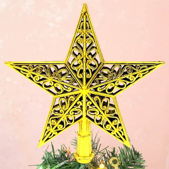 Christmas Tree Topper Star with Rotating Projection Light, LED Snowflake Design for Holiday Decor, Easy Plug-in Installation for All Trees