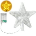 thumbnail image 1 of Christmas Tree Topper Star with Topper Holder, Lighted Battery Powered (No Battery), 9.4" Height,White, 1 of 7