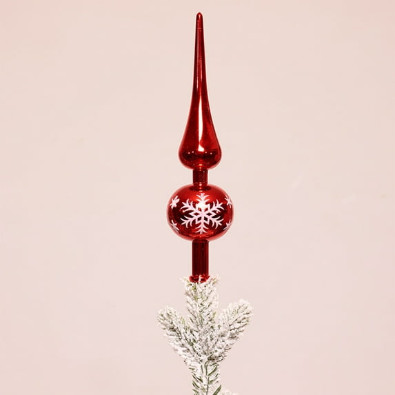 Christmas Tree Topper Vintage Plastic Tree Ornament Decorative Tree Topper for Xmas Holiday Decorations Red