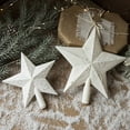 thumbnail image 1 of Christmas Tree Topper White Large Tree Top Star Sparkling Powder Tree Top Star 14CM Glitter Star Tree Topper for Christmas Decorations, 1 of 3