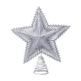 thumbnail image 1 of Christmas Tree Topper, Xmas Tree Topper, 5 Point Star Christmas Tree Lighted Decoration, Metal Holiday Tree Top Ornament In Silver Gold Red, 9 Inch Indoor Outdoor Use, 1 of 7