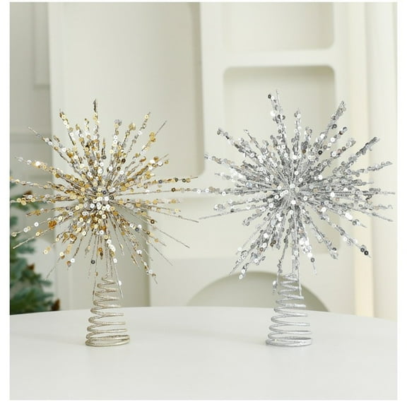 Christmas Tree Topper with 30cm Gold Star, Exploding Star Design, Festive Tree Decoration for Holiday Season, 1 Piece Included,Gold