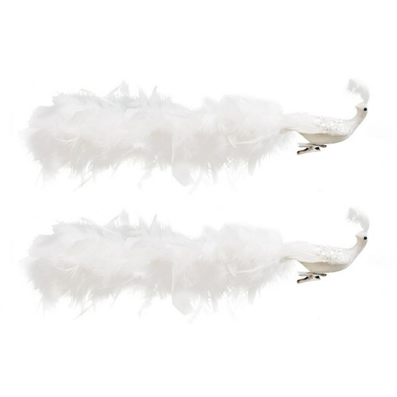 Christmas Tree Toppers Simulated Three-dimensional Peacocks with Long Tail Hanging Pendant Decoration New Year Ornaments